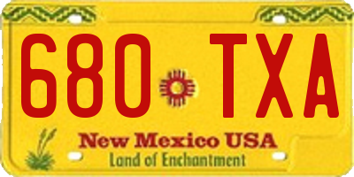 NM license plate 680TXA