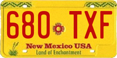 NM license plate 680TXF