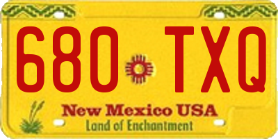 NM license plate 680TXQ