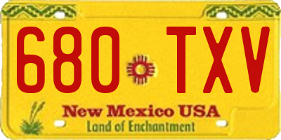 NM license plate 680TXV