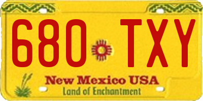 NM license plate 680TXY
