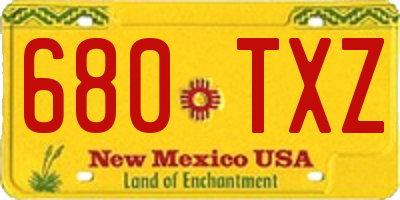 NM license plate 680TXZ