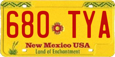 NM license plate 680TYA