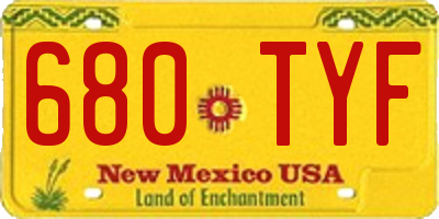 NM license plate 680TYF