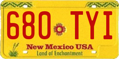 NM license plate 680TYI