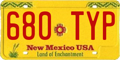 NM license plate 680TYP