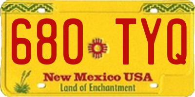 NM license plate 680TYQ