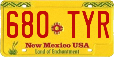 NM license plate 680TYR
