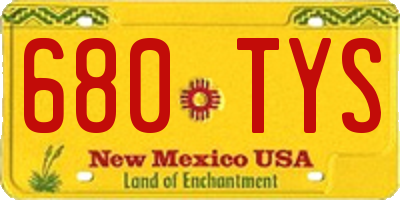 NM license plate 680TYS