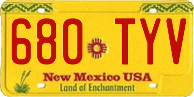 NM license plate 680TYV