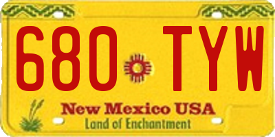 NM license plate 680TYW