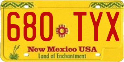 NM license plate 680TYX