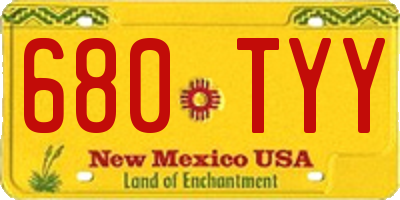 NM license plate 680TYY