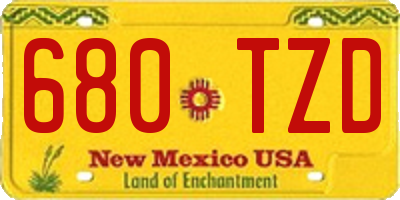 NM license plate 680TZD