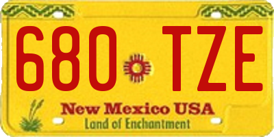 NM license plate 680TZE