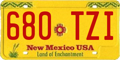 NM license plate 680TZI