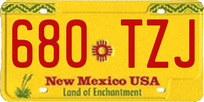 NM license plate 680TZJ