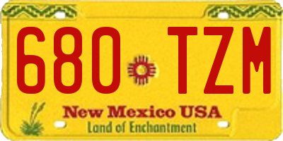 NM license plate 680TZM