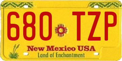 NM license plate 680TZP