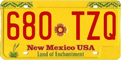 NM license plate 680TZQ