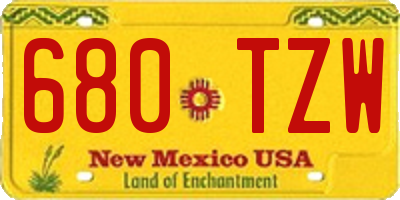 NM license plate 680TZW