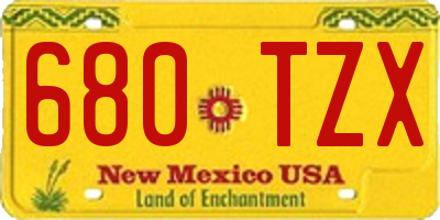 NM license plate 680TZX