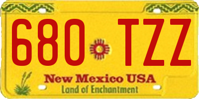 NM license plate 680TZZ