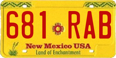 NM license plate 681RAB