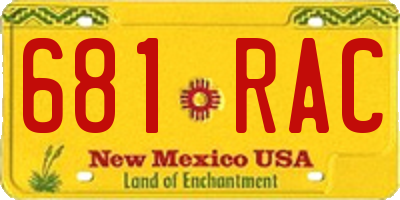 NM license plate 681RAC