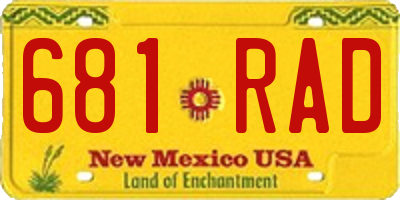 NM license plate 681RAD