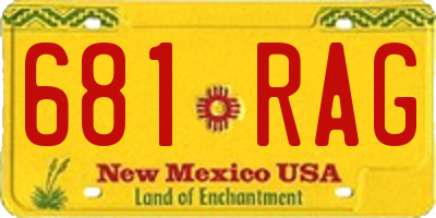 NM license plate 681RAG