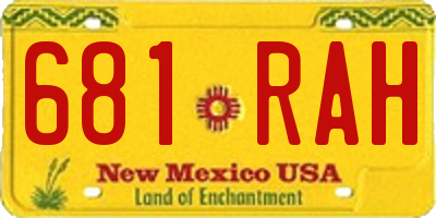 NM license plate 681RAH