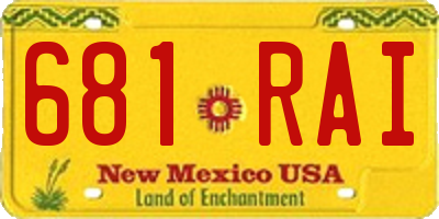 NM license plate 681RAI