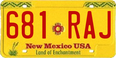 NM license plate 681RAJ