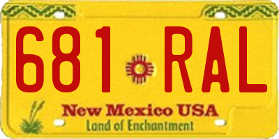 NM license plate 681RAL