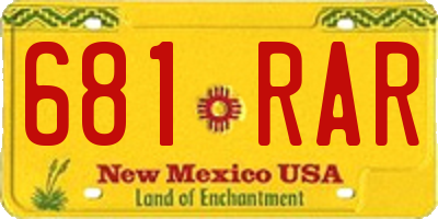 NM license plate 681RAR