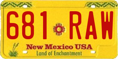 NM license plate 681RAW