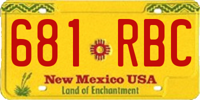 NM license plate 681RBC