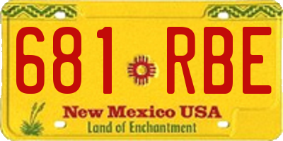 NM license plate 681RBE