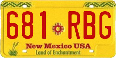 NM license plate 681RBG