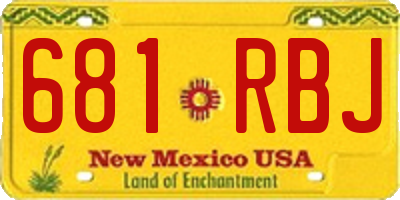 NM license plate 681RBJ