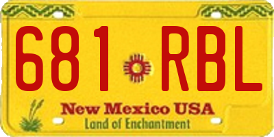 NM license plate 681RBL