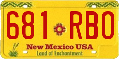 NM license plate 681RBO