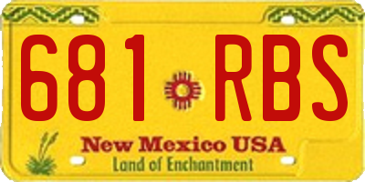 NM license plate 681RBS