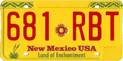 NM license plate 681RBT