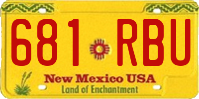 NM license plate 681RBU