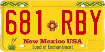 NM license plate 681RBY