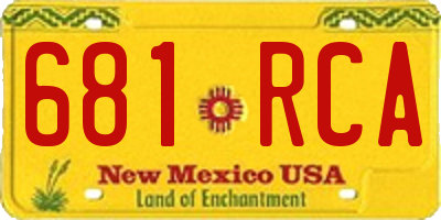 NM license plate 681RCA