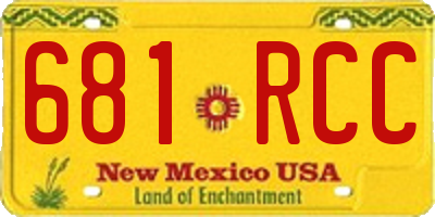 NM license plate 681RCC