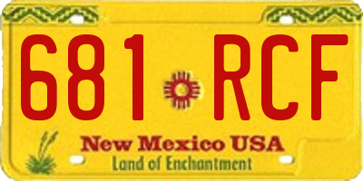 NM license plate 681RCF